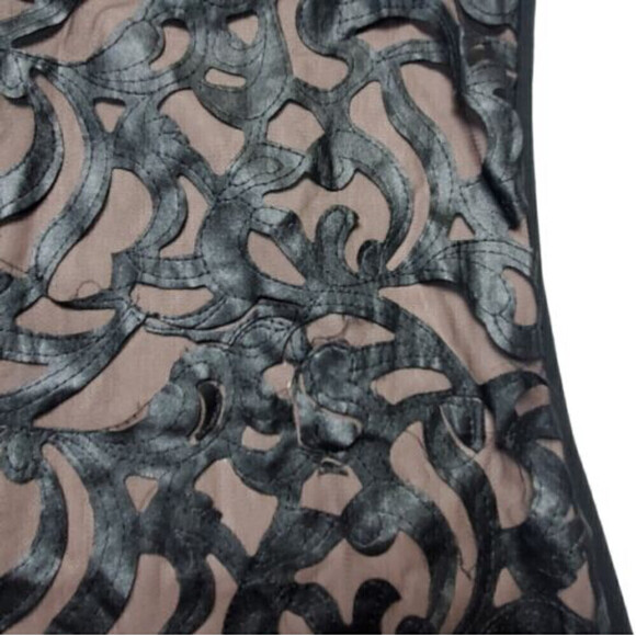 Laura Canada Shift Dress With Cutout Faux Leather Lace Pattern - Picture 9 of 9